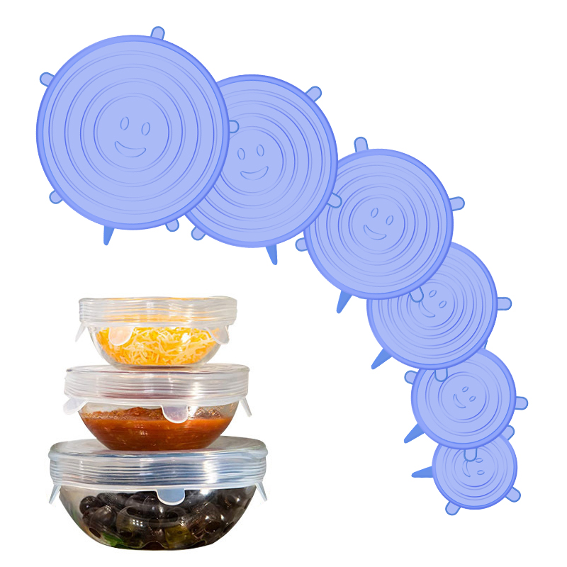 6/12 PCS Silicone Covers Adaptable Silicone Lids Silicone Caps for Food Universal Dish Stretch Lids for Cans Kitchen Accessories