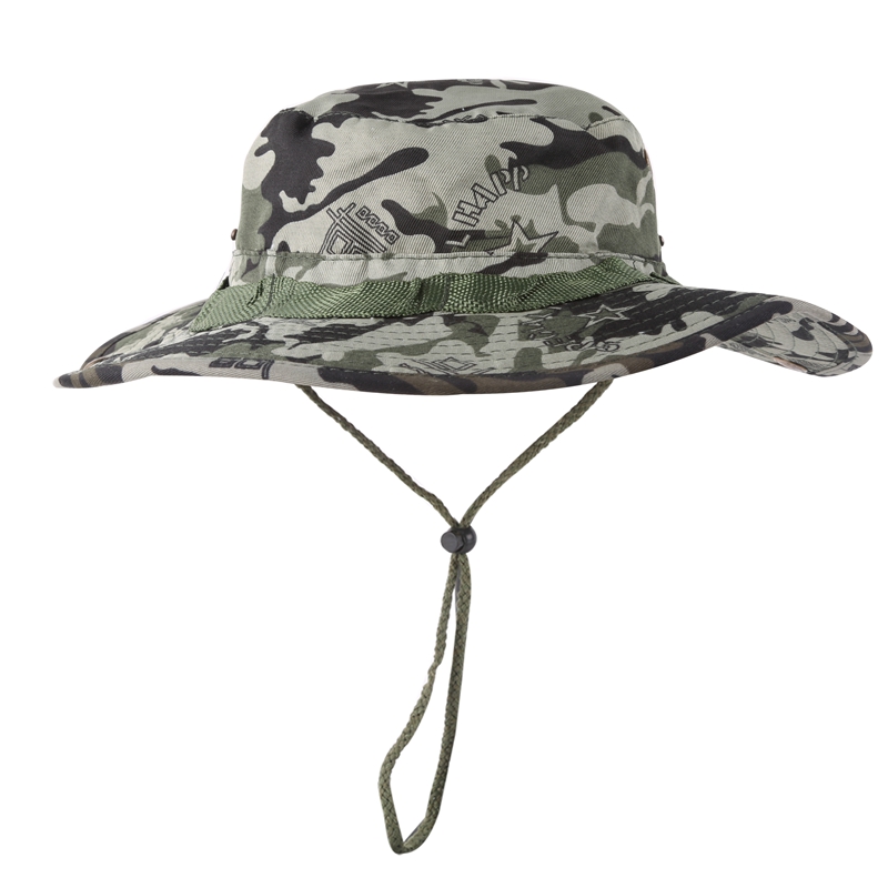 Verstelbare Packable Opvouwbare Zonnescherm Emmer Hoed Casual Stijl Katoen Blend Visser Zon Cap Met Kinband Vissen Cap: A6