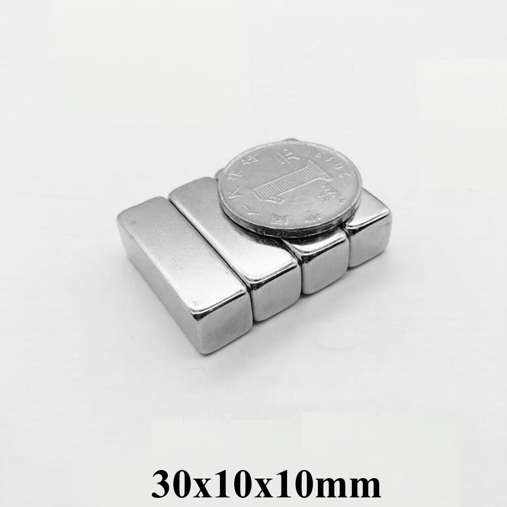 Imanes de neodimio rectangulares de bloque de 30x10x10mm, imán de tierra rara de 1 ~ 20 piezas, imán de neodimio de 30x10x10mm