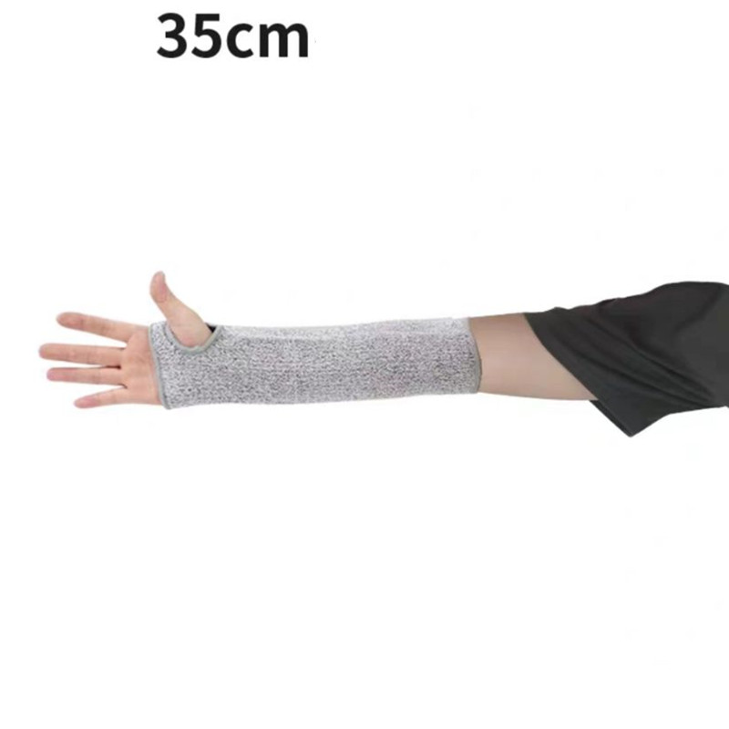 1Pc Level 5 HPPE Cut Resistant Anti-Puncture Work Protection Arm Sleeve Cover Cut-resistant Arm Sleeve ED: Silver