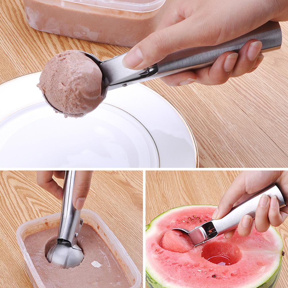 Stainless Steel Ice Cream Spoon Portable Ice Hockey Machine Frozen Yogurt Cake Spoon Tools Baller Kitchen Home Accessories