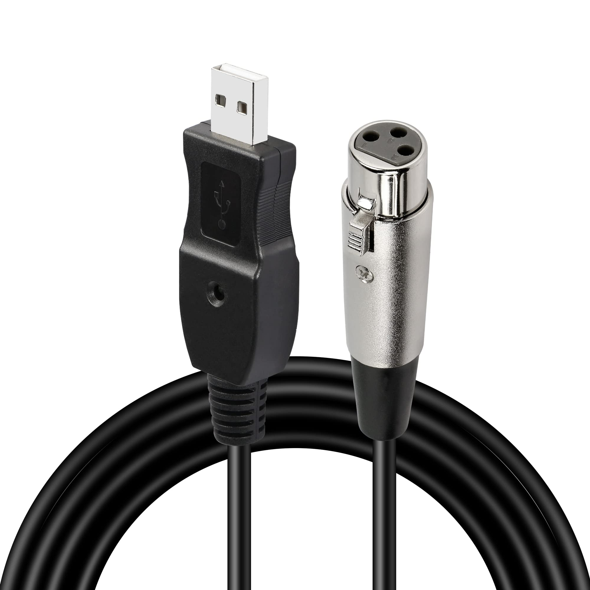 USB Microphone Cable USB Male to XLR Female Mic Link Converter Adapter Studio Audio Cable for Dynamic Microphones or Recording