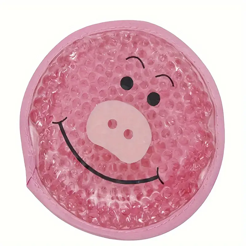 Bolsa de gel de compresa y compresa fría con patrón de dibujos animados, bolsa de hielo de compresa fría de enfriamiento físico reutilizable: Rosa
