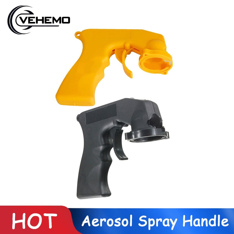 Vehemo bil aerosol spray kan håndtere trigger maling pleje applikator kan fuld greb vedligeholdelse blot sort gul tin