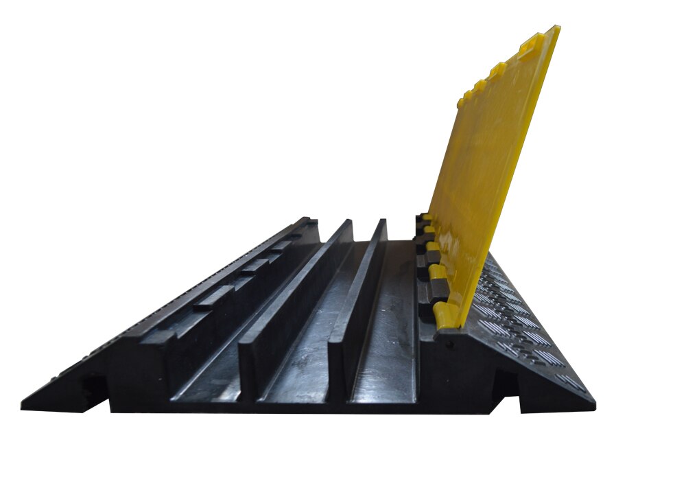 3-Channel Rubber Electrical Wire Cover Protector 3 Slot Cable Protector Ramp