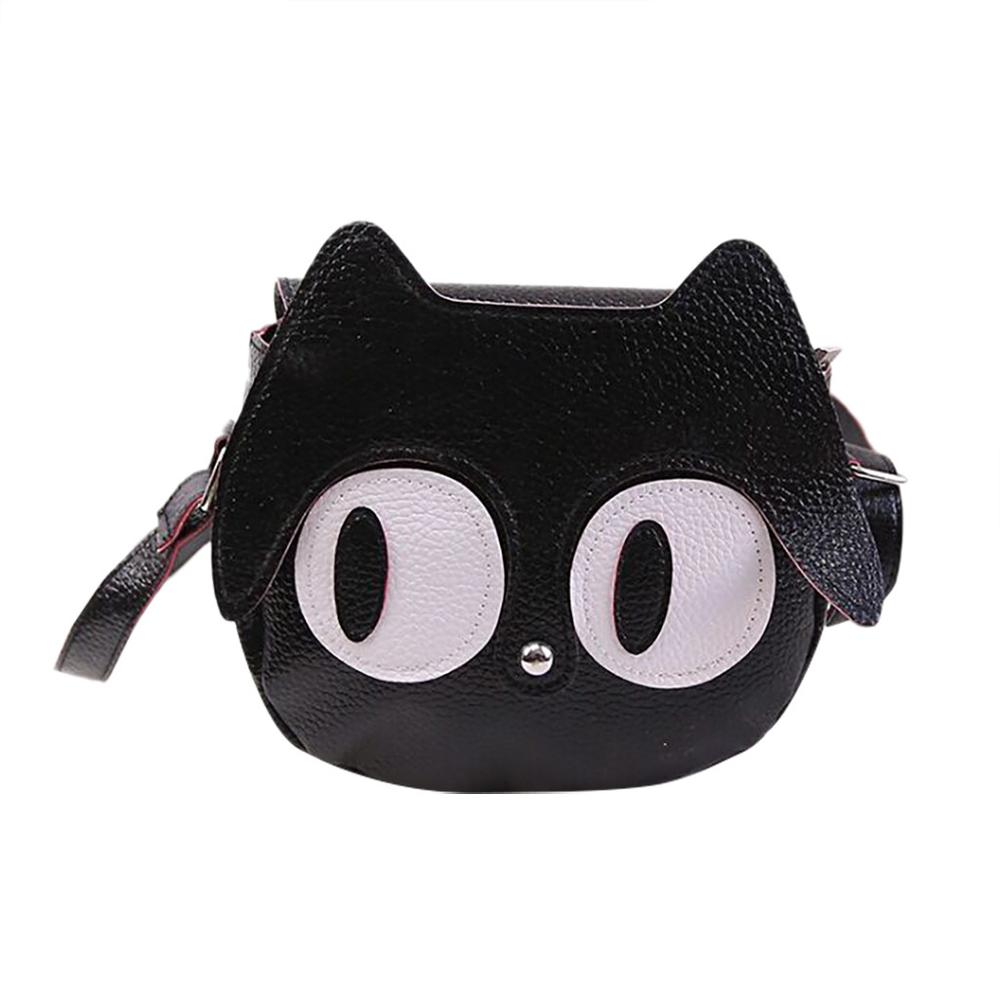 leather bag Korean version of children's Messenger bag cartoon big eyes fox shoulder ladies mobile phone bag Y710