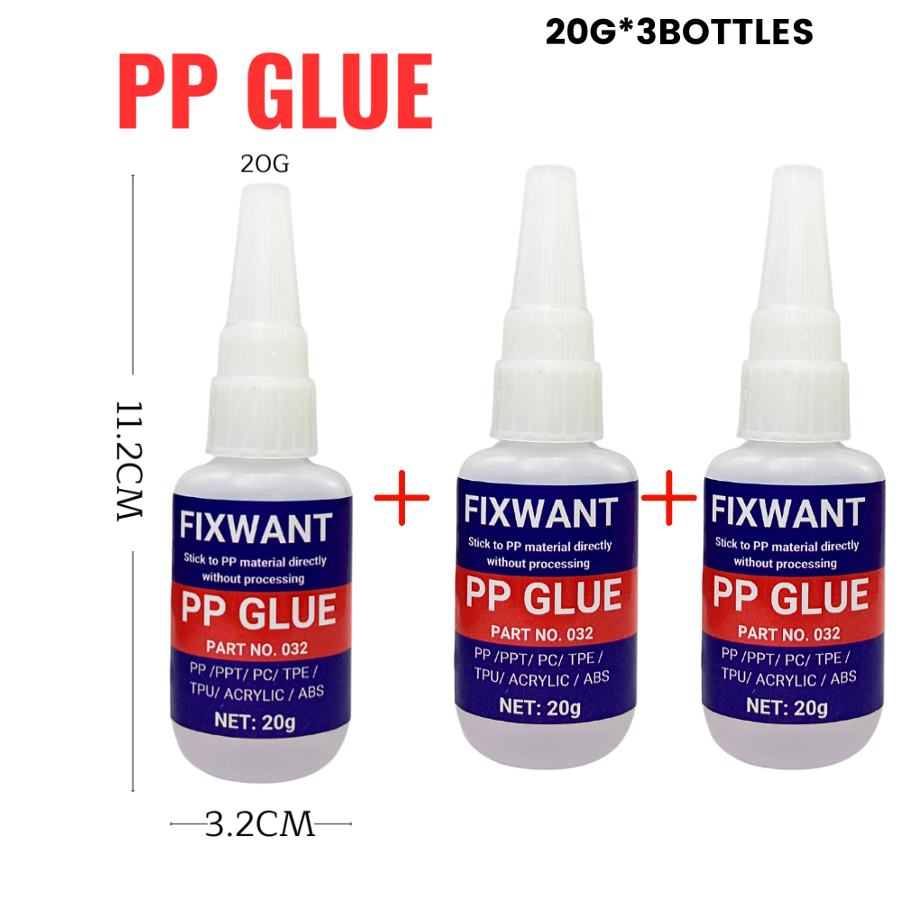 Hochfester PP-Polypropylen-Spezialkleber – starke Verklebung in Sekunden, wasserfest, funktioniert auf PPT/PC/ ABS/ TPE/ TPU/ ACRYL: Gefärbt