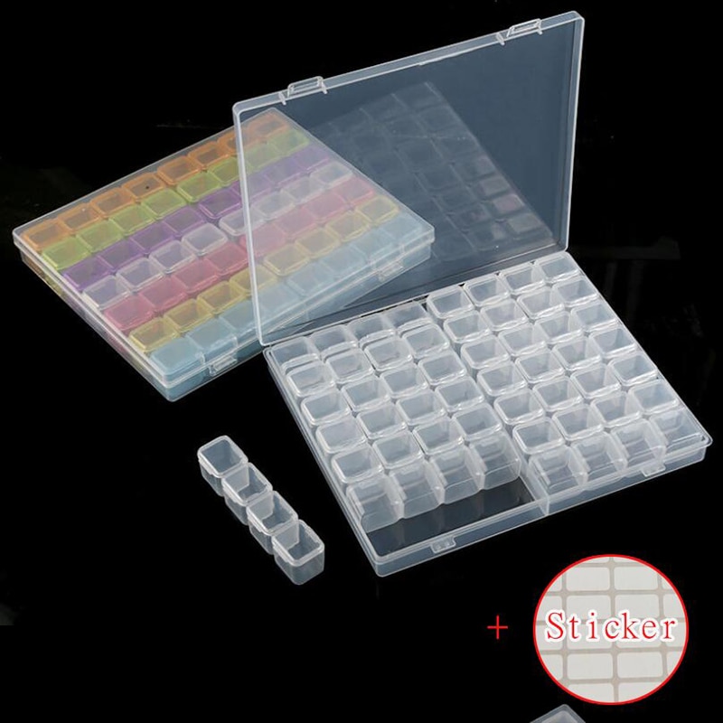 56/28 Grids 5D DIY Diamond Painting Drill Box Jewelry Box Rhinestone Embroidery Crystal Bead Organizer Storage Case Container