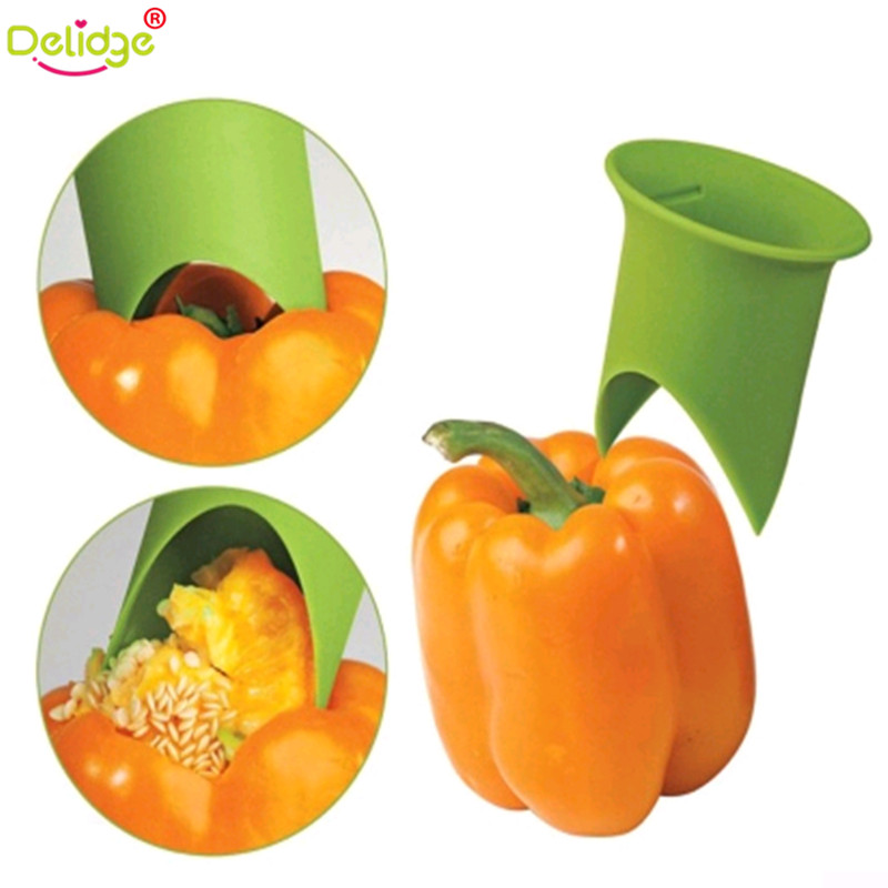 Delidge 2 stks/set Multifunctionele Groene Peper Chili Core Separator Apparaat Plastic Tomaat Fruit Groente Cutter Kitchen Tools