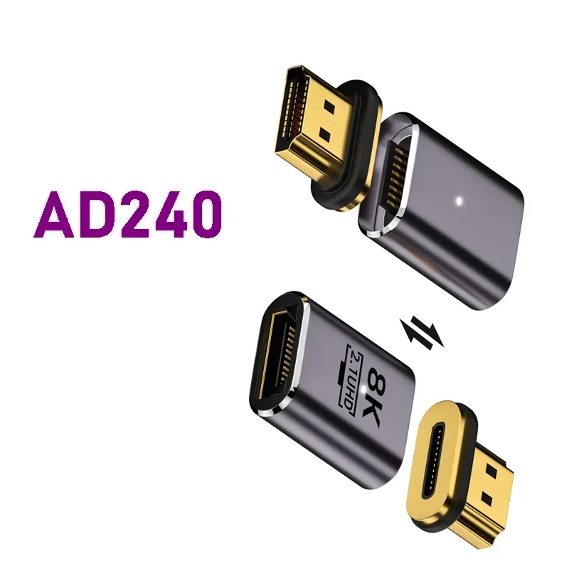 Adaptador magnético compatible con HDMI, 8K, 60HZ, extensor multivisor Vedio, componente divisor para Notebook, Macbook Pro Phone: orange