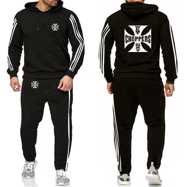 Hettegensere menn til vestkysten herre hettegensere varm hettegenser tilfeldig menn genser bukser 2 stk sett: Xxxl / Som bildevisning 2