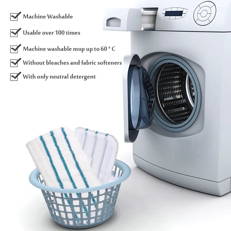 HOT-2Pcs nadaje się do Baide Mop parowy FSM1610 1630 13E5 1300 1321 13151 do czyszczenia i wielokrotnego użytku z mikrofibry Mop parowy głowica mopa Pad