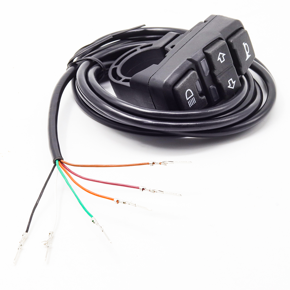 Ebike Turn Signal Rear Light Brake Include 36V 48V E-Bike Headlight with Switch DK336 For Electric Bike and Scooter Lamp: Dark Grey