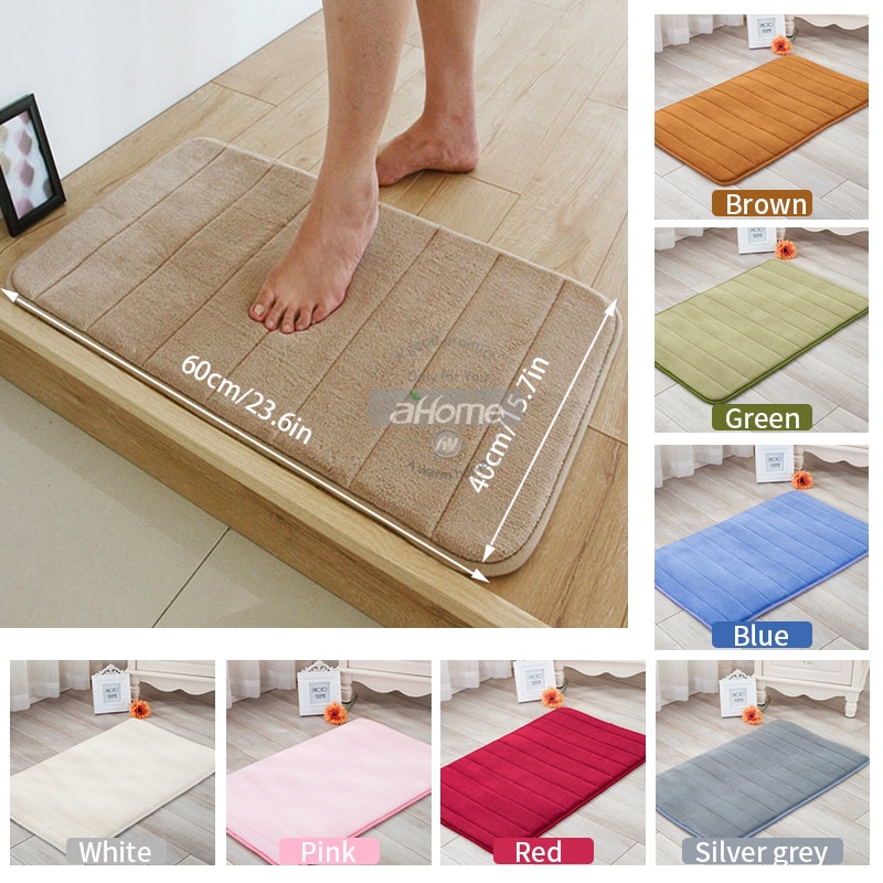 40 x 60cm vandabsorberende tæppe badeværelsesmåtte køkkendør gulvtæpper til skridsikker shaggy memory foam bademåtte