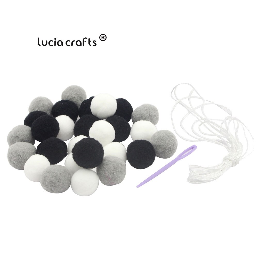 Lucia crafts Approx 30 pcs/lot Wool Felt Balls Nordic Style DIY Kids Room Decoration Hanging on Wall Pom Poms Props J1006
