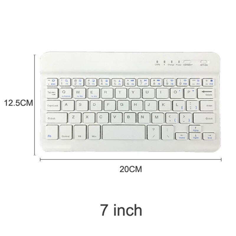 7 8 9 10 Inches Mini Wireless Keyboard Portable Rechargeable Bluetooth-compatible Keyboard Retro Teclado For iPad Tablet Laptop: DZ2103004White / 7-8inch