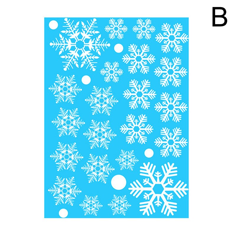 Glædelig jul væg vinduer glas dekoration klistermærker julemanden wall sticker til hjemmet jul år vindue glas dekoration: B