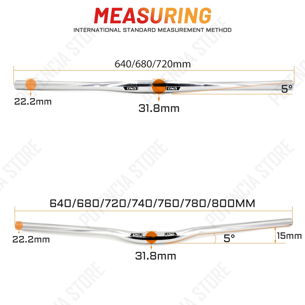 UNO Fahrrad Lenker Silber- 31.8MM Fahrrad erheben eben handhaben Bar Lenker 640/680/720/740/760mm Fahrrad Lenker MTB Bycicle Teil