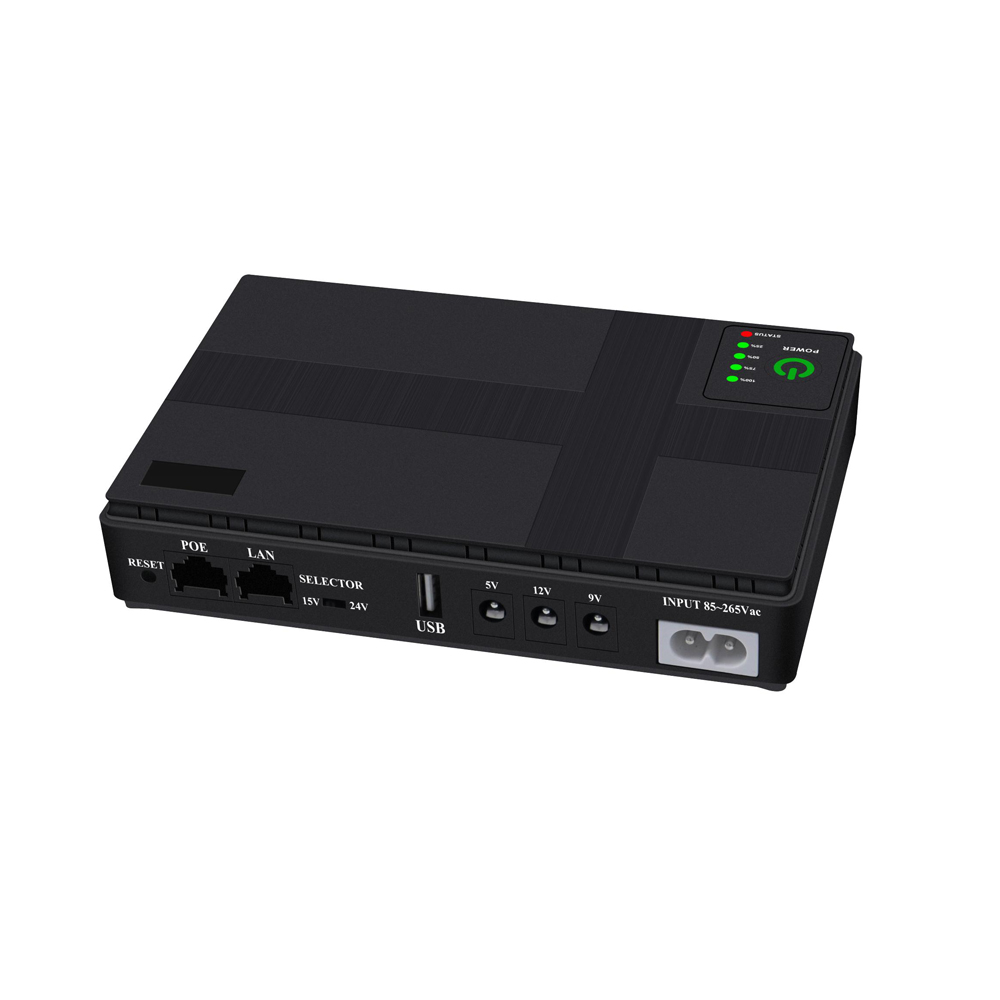 GalexLab 36W DC UPS Voeding - 10400mAh Draagbare Noodstroomaccu voor Router, POE LAN, Mobiele Apparaten: zwart