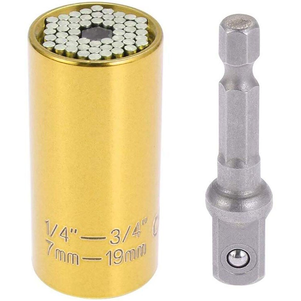Universal Hardware Torque Wrench Head Set Socket Sleeve In Wrench 7-19mm Spanner Key Magic Grip Portable Multi Hand Tools: Yellow