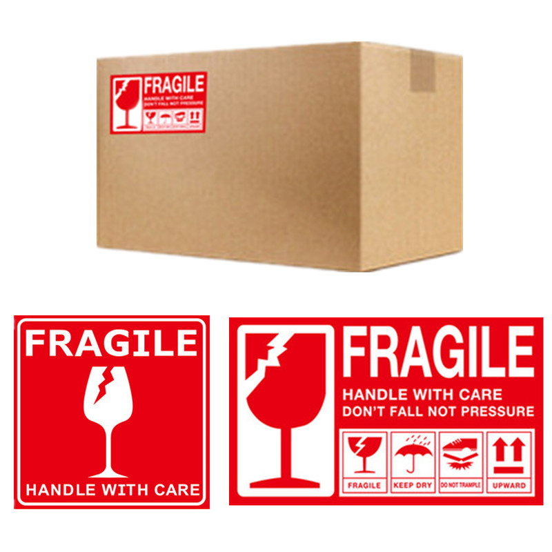 50pcs Big Warning Move Labels Fragile Stickers Do Not Bend Handle with Care Packing Labels Stickers for Goods Express