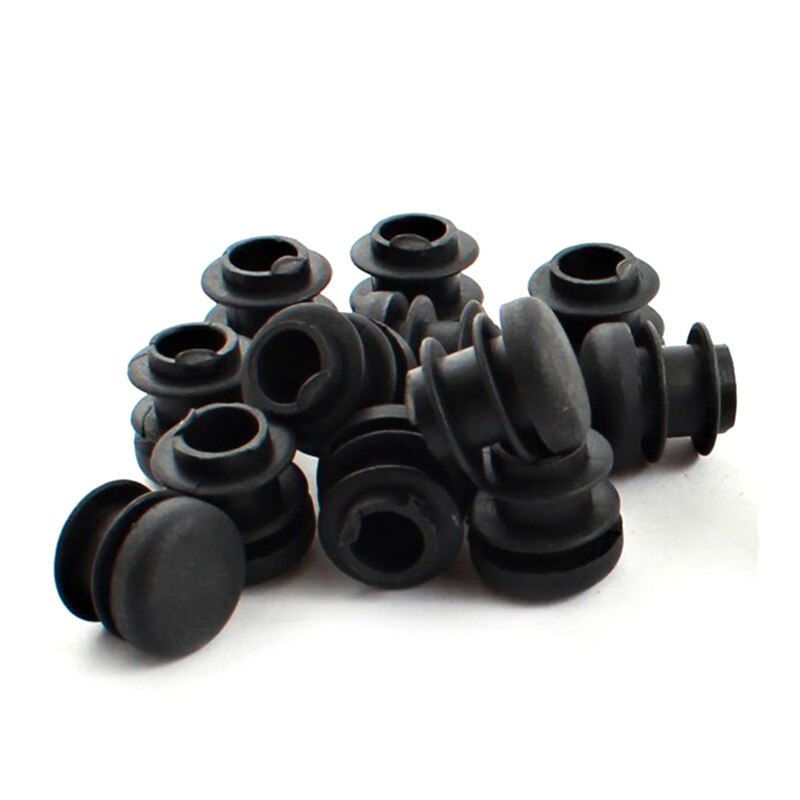 Bouchon en plastique noir, 15 pièces, bouchon rond, Tube d'insertion, bouchon de Tube, 16mm, Boutique de