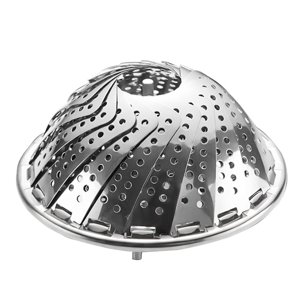 Vegetable Food Collapsible Cooker Steamer Basket Folding Expandable Mesh Stainless Steel Strainer