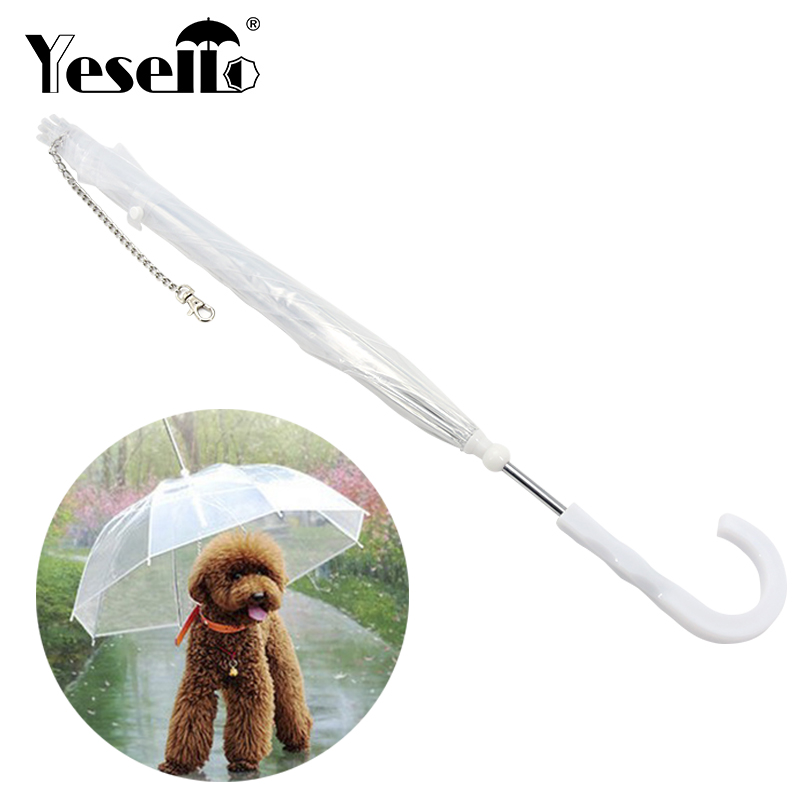 Yesello Nuttig Transparante Pet Paraplu Hond Paraplu Regenkleding Met Hondenriemen Houdt Huisdieren Droog Comfortabel In Regen