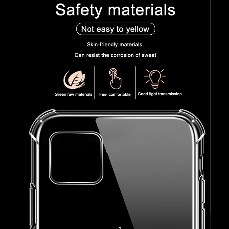 Funda de teléfono de silicona de lujo para iphone 11 Pro Xs max XR, funda a prueba de golpes para iphone X 6 7 8 Plus SE , funda trasera transparente