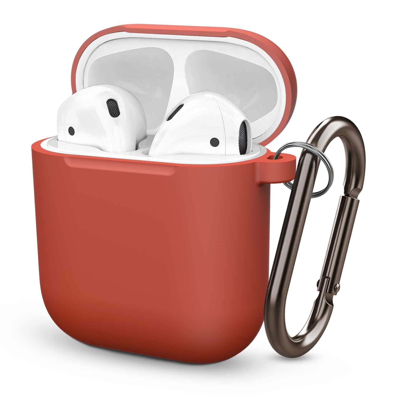 Siliconen hoes met haakafdekking voor Apple Airpods 1e 2e generatie 1 2 Beschermende schokbestendige draadloze koptelefoonhoes Oplaaddoos Zakken: Militaire Groen