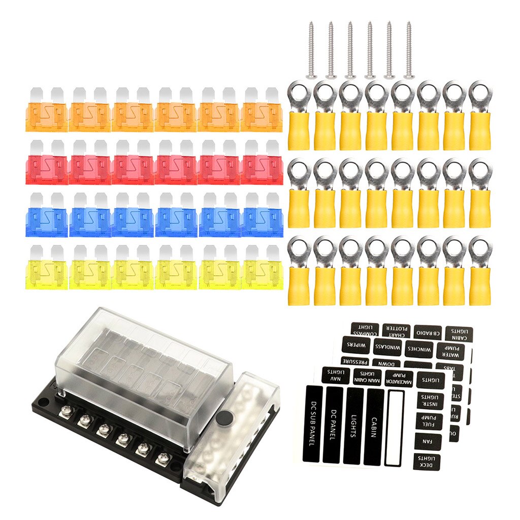 12 Way Car Marine Waterproof Fuse Box Block Holder with LED Indicator 12V-32V