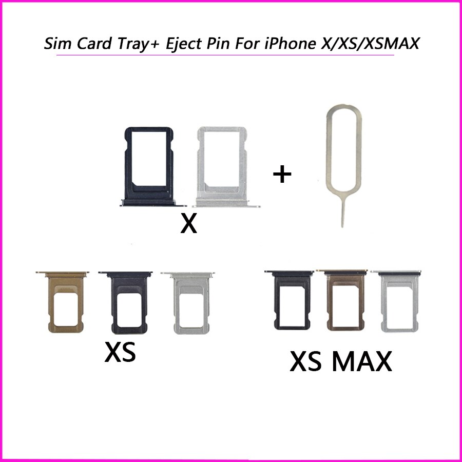 Sim kart tutucu yuvası değiştirme için iPhone X XS Max SIM kart tepsi adaptörü değiştirme mühür kauçuk ve çıkarma pin