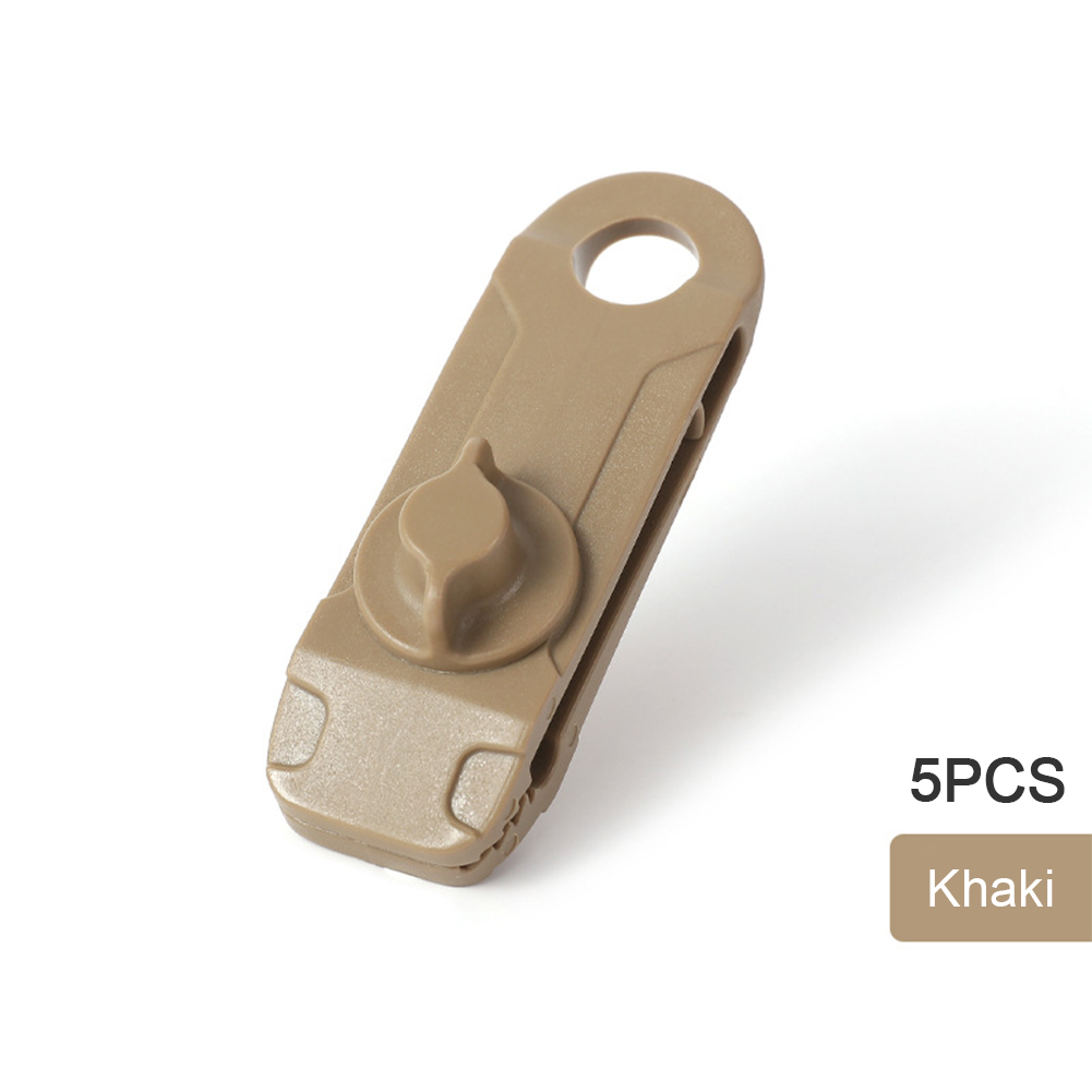 5Pcs Herbruikbare Dekzeil Clip Duurzaam Luifel Tent Sjorren Gesp Outdoor Camping Luifel Haak Winddicht Touw Tarp Clip: Khaki