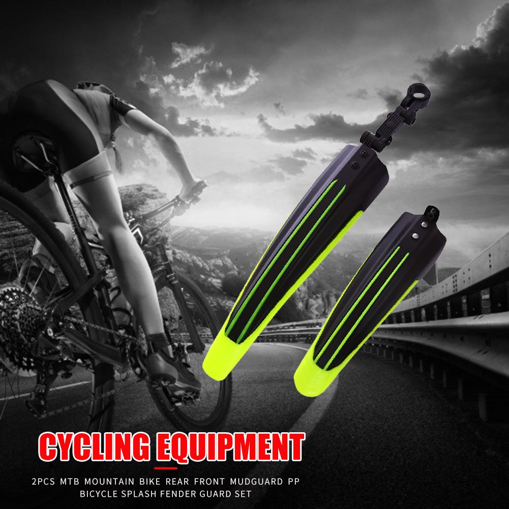 2pcs PP Plastic Bicycle Splash Fender Guard Set Mountain Bike Rear Front Mudguard Riding Accessories for 20/22/24/26 inch
