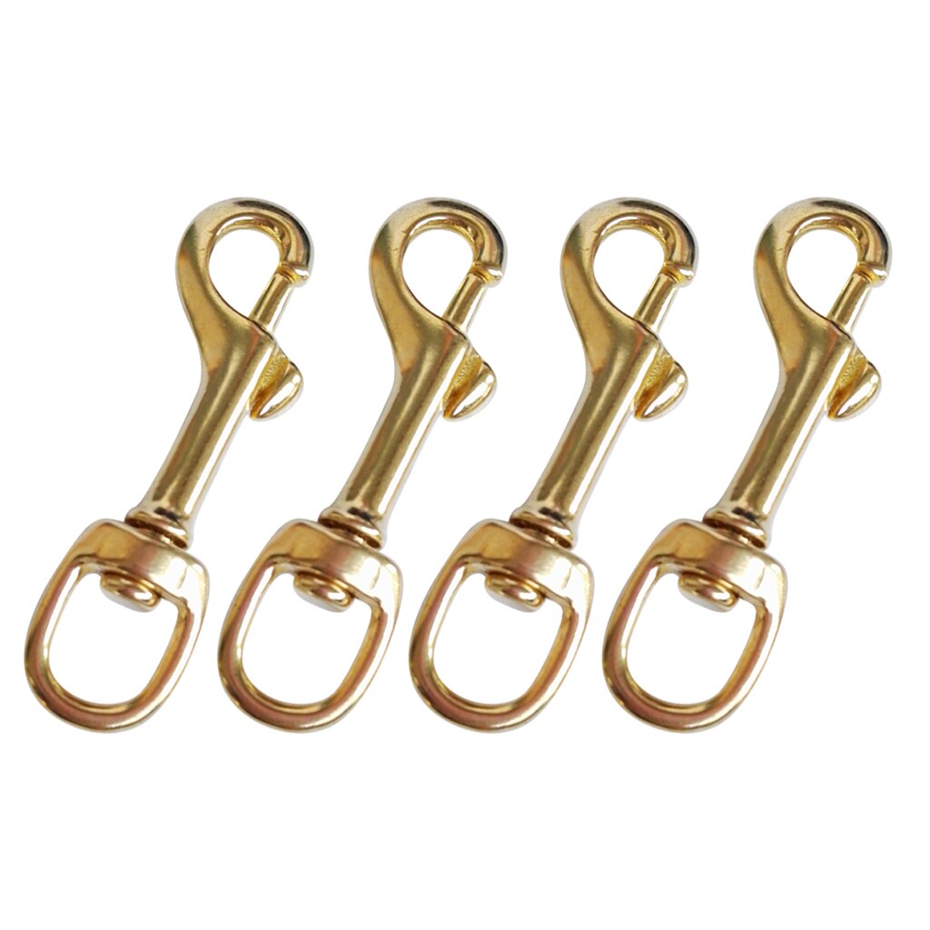 4-Piece Swivel Carabiner With Brass Single End For Scuba Diving Water Sports Pool Kayak Boat Paddle Leash Accessories