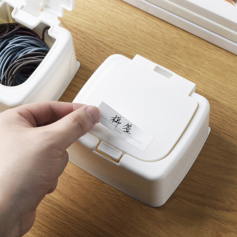 Plastic Round Makeup Organizer With Lid Cotton Pads Container Cotton Swab Makeup Cotton Pads Storage Boxes White Bins