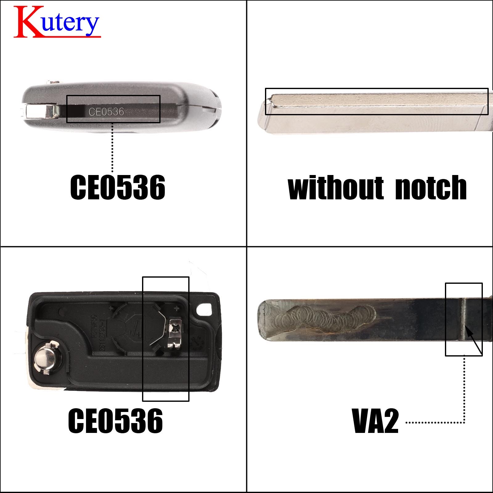 kutery 2/3 Button Flip Fob Car key Case Shell for Peugeot 207 307 308 407 607 807 Partner