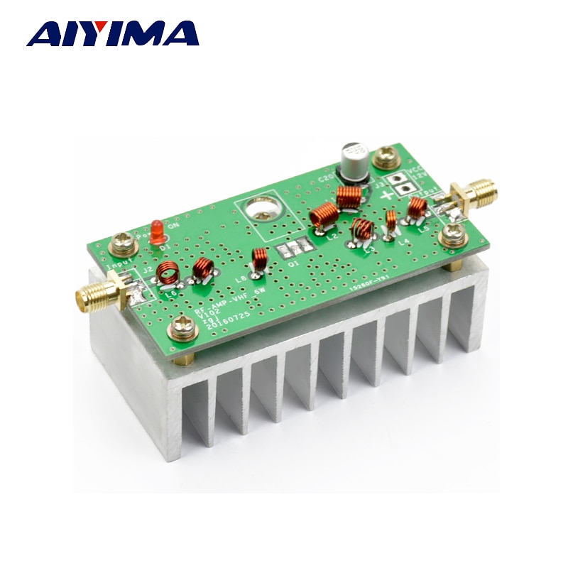 AIYIMA 88-108MHZ 6W VHF Power Amplifier FM Amplificador 12V For FM Transmitter RF Radio Ham With Heatsink