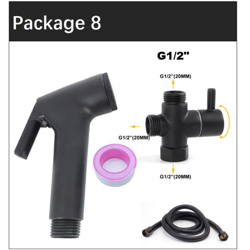 ABS Zwart Toiletsproeier kraan kit bidet Watersproeier klysma Badkamer schoner douchekop slang wc douchette kraan accessoires a1: Blauw