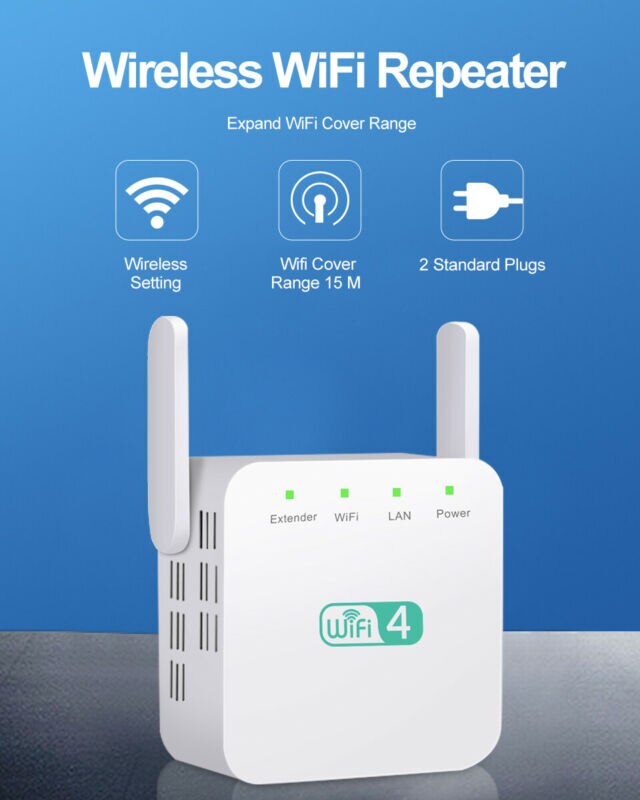 WiFi Range Extender Super Booster 300Mbps 2.4G Boost Speed Wireless Router Home