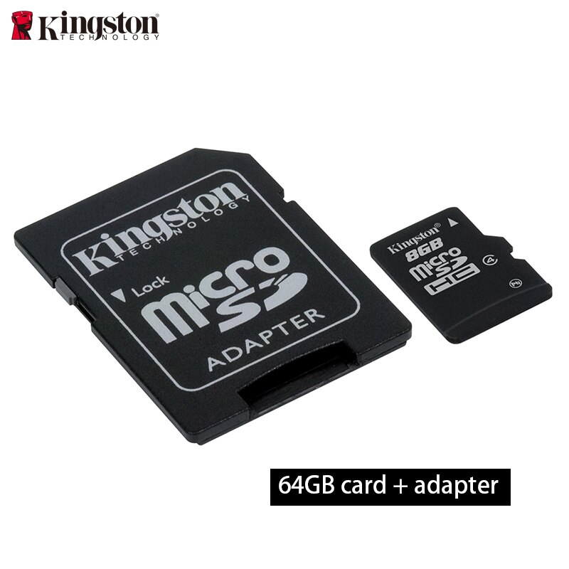 kingston Memory Card 8GB 16GB 32GB 128GB 64GB Micro sd card Class10 flash card Memory Microsd TF/SD Card adapter / card reader: 64GB  adapter