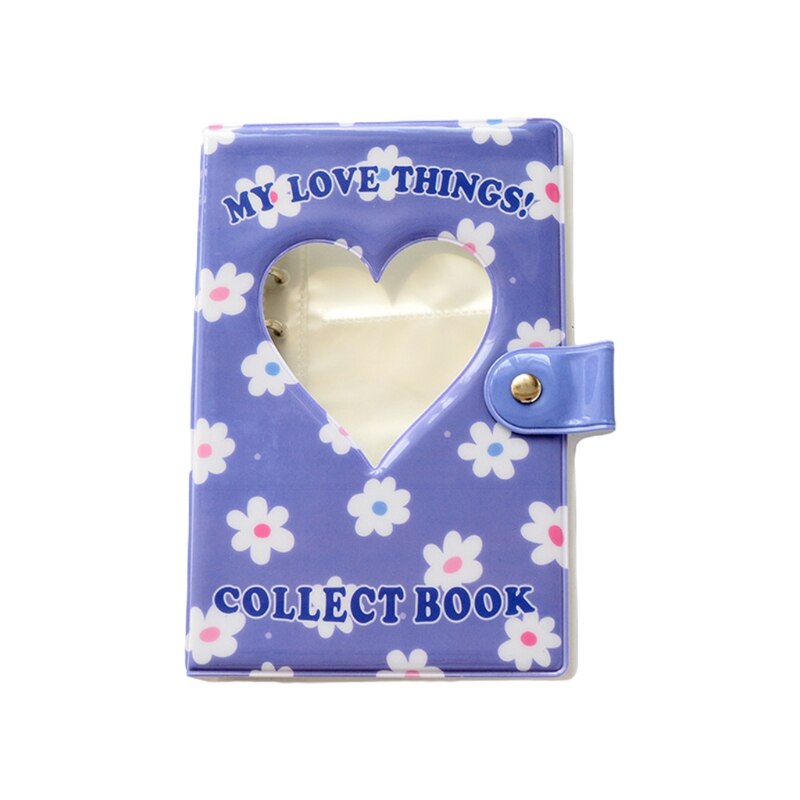 T84E Hollow Heart Shape Flower 3" Photo Album Portable Wedding Photo Memory Books Horizontal and Vertical Family Photo Scrapbook