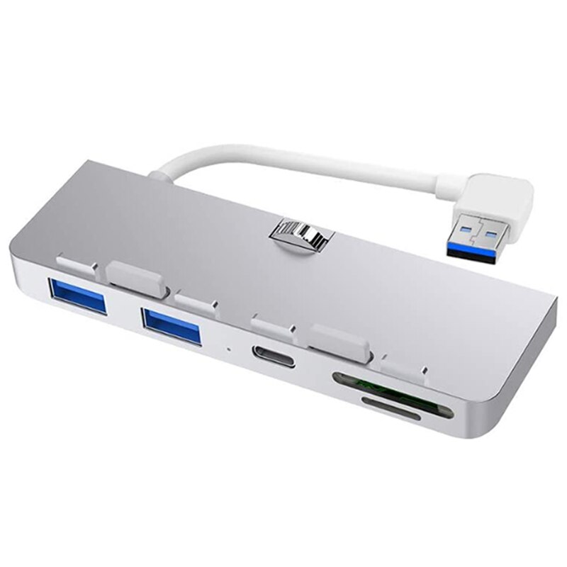 Rocketek Aluminum Alloy USB 3.0 Hub 3 Port Adapter Splitter with SD/TF Card Reader and Type-C for iMac 21.5 27 PRO Slim Computer