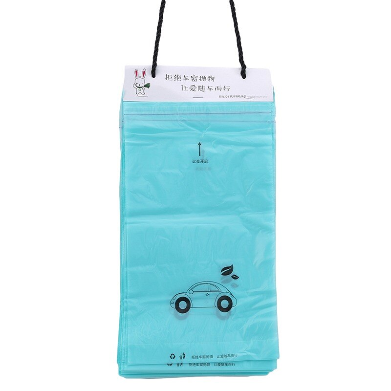 15 Teile/paket Erbse Auto Müll Tasche Klebrige Küche Wasserdichte Lagerung Tasche Tragbare Auto Lagerung Tasche Auto Zubehör: Blau 50Stck