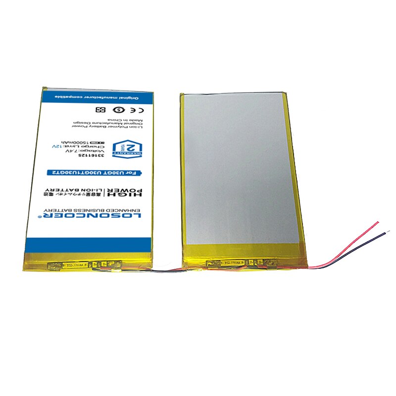 Top 7.4V 15000mAh 33161125 Tablets Batteries DIY U30GT, U30GT1, U30GT2 dual four-core tablet pc battery 33161125 Size