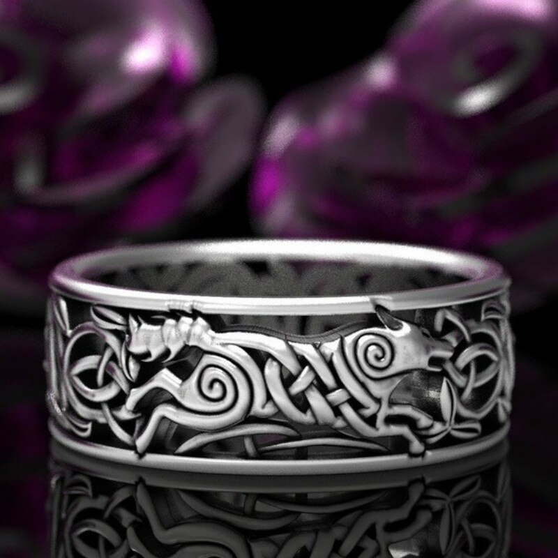 Prachtige europese piraat wolf man viking ringen mannen vrouwen keltische knoop ringen noordse trouwring verlovingsring sieraden geheel