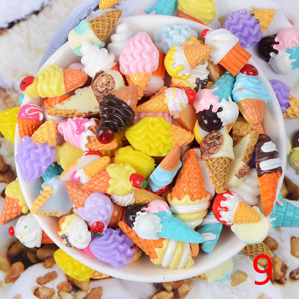 5Pcs Mini Candy Simulated Ice Cream Fruit Kitchen Foods Cute Cartoon Children Toys Phone Case Accessories DIY Decoration Craft: 9