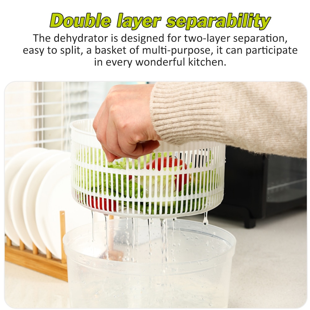 Salad Spinner Lettuce Greens Washer Dryer Drain Crisper Machine Strainer Fruit Wash Clean Storage Basket Kitchen Tools