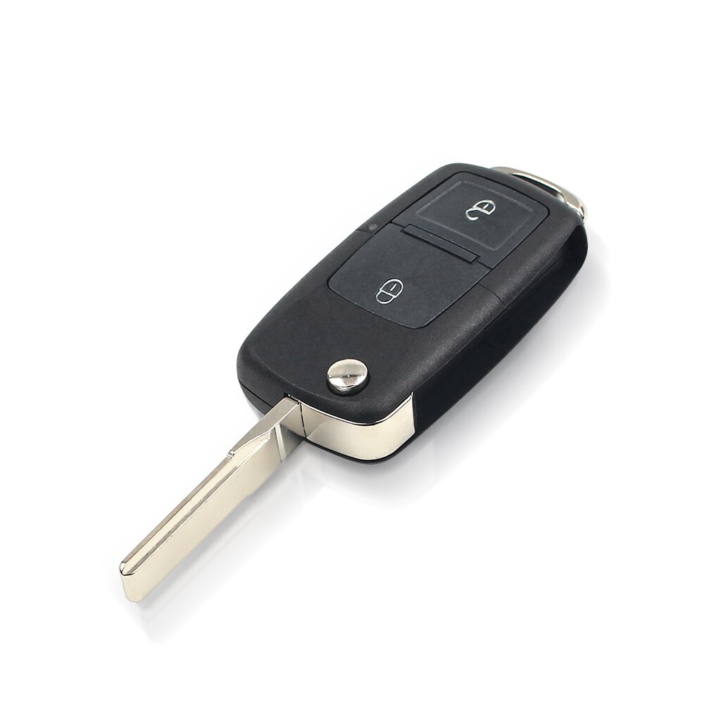 KEYYOU-mando a distancia con 2 botones para coche, 433MHz, 1J0 959 753 AG, funda con tapa para VW VolksWagen Beetle Bora Golf Passat Polo ID48 Chip