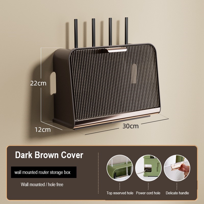 Estante para enrutador Wifi inalámbrico, caja de almacenamiento para colgar en la pared, soporte de alimentación para cables, organizador, tablero de enchufe, caja de almacenamiento: Morado